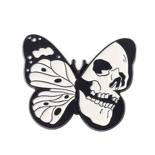 Épingles En Émail Pour Squelette De Crâne,Broches En Os Noir Et Blanc,Badges De Revers,Accessoires De Sac À Dos,Cadeau Pour Enfant,Amis,Bijoux En Gros
