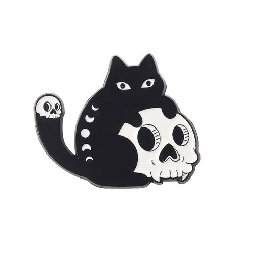 Épingles En Émail Pour Squelette De Crâne,Broches En Os Noir Et Blanc,Badges De Revers,Accessoires De Sac À Dos,Cadeau Pour Enfant,Amis,Bijoux En Gros