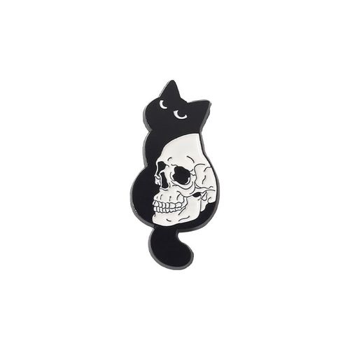 Épingles En Émail Pour Squelette De Crâne,Broches En Os Noir Et Blanc,Badges De Revers,Accessoires De Sac À Dos,Cadeau Pour Enfant,Amis,Bijoux En Gros