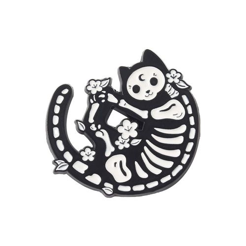Épingles En Émail Pour Squelette De Crâne,Broches En Os Noir Et Blanc,Badges De Revers,Accessoires De Sac À Dos,Cadeau Pour Enfant,Amis,Bijoux En Gros