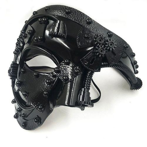 Masque Fantôme Steampunk Pour Homme,Cosplay Tim,Rétro Médiéval,Boule,Demi-Visage,Costume Punk,Accessoires De Ixd'halloween