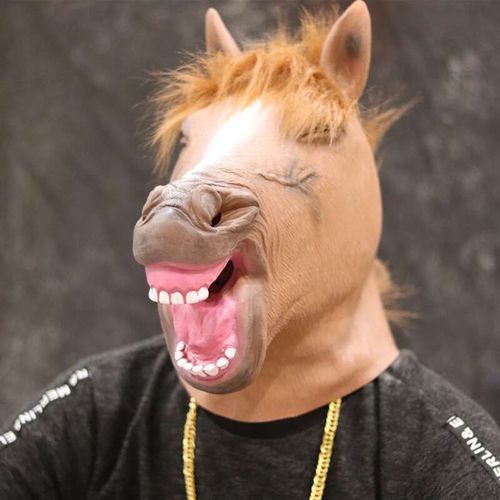 Masque Intégral En Latex Pour Adultes,Accessoires De Zoo,Cosplay D'halloween,Olympiques De Mascarade,Tête De Cheval Matkey,Rhde Fête De Vacances,Masque D'animal