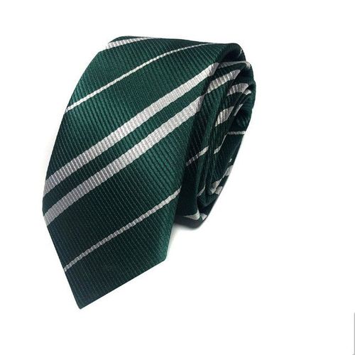 Cravate D'halloween,Badge Du Collège Magique,Accessoires De Costume De Cosplay Slytherin,Cravate,Accessoire De Style À Rayures Malfoy