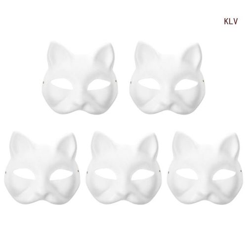 Masque Enraciné Pour Femme,Masque De Chat Peint À La Main Bricolage,Demi-Masque D'halloween,Cosplay Japonais,Masade Tim
