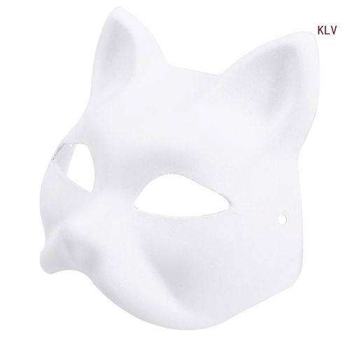 Masque Enraciné Pour Femme,Masque De Chat Peint À La Main Bricolage,Demi-Masque D'halloween,Cosplay Japonais,Masade Tim