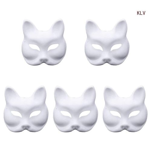 Masque Enraciné Pour Femme,Masque De Chat Peint À La Main Bricolage,Demi-Masque D'halloween,Cosplay Japonais,Masade Tim