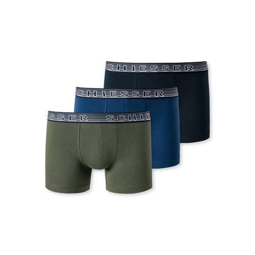 Schiesser Caleçon Garçon 3-Pack - Série "95/5", Caleçon, Coton Biologique Bleu/Bleu Foncé 140 (8-9 Ans)