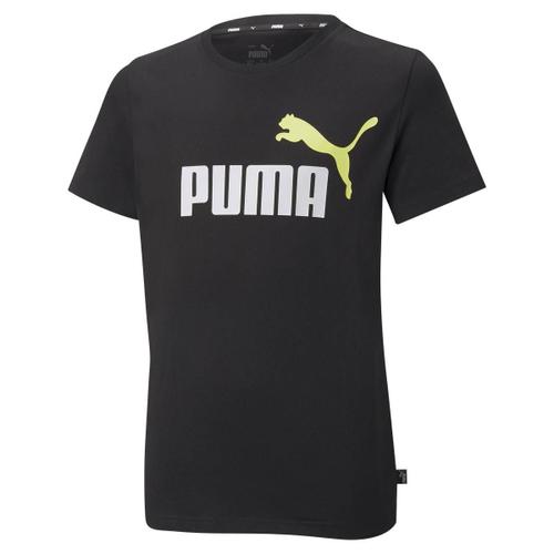 Puma T-Shirt Pour Garçons - Ess+ 2 Col Logo Tee, Col Rond, Manches Courtes, Uni Vert (Deep Forest) 116