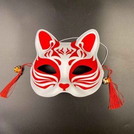 Masque De Renard Chat Peint À La Main,Accessoire De Cosplay,Demi-Visage,Japonais,Monténégro De Démons,Festival D'halloween,Mascarade Tim