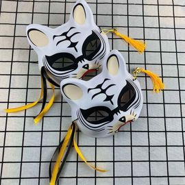 Masque De Renard Chat Peint À La Main,Accessoire De Cosplay,Demi-Visage,Japonais,Monténégro De Démons,Festival D'halloween,Mascarade Tim