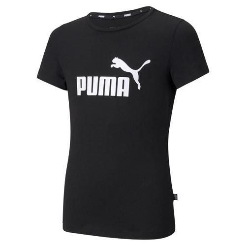 Puma T-Shirt Pour Filles - Ess Logo Tee, Col Rond, Manches Courtes, Uni Noir 104