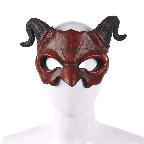 Demi-Masque D'horreur Effrayant Pour Halloween,Masque De Fantôme De Corne,Cosplay De Monstre,Costume De Cosplay