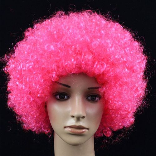 Perruque de cheveux ronde ondulée pour cosplay,postiche de danse,comparateur de couleur,clown drôle,coiffure afro,moelleux,VPN,fête de la tête