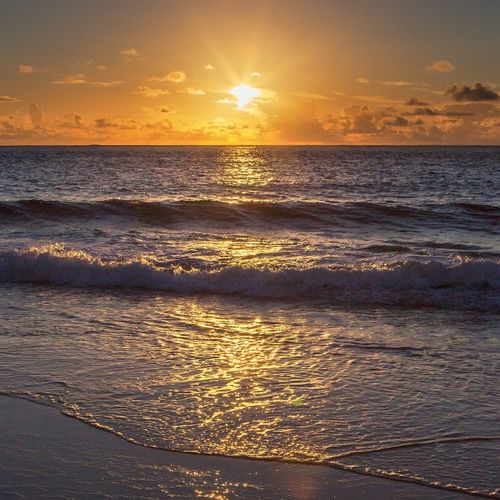 Tableau sur toile couché soleil Arcachon 90x90 cm