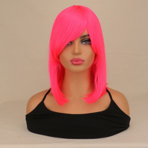 Perruques De Cosplay Courtes Et Droites Pour Femme,Costume De Ixd'halloween,Mignon,Rouge,Rose,Bob