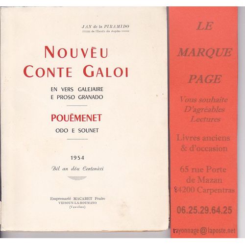 Jan De La Piramido - Nouvèu Conte Galoi En Vers Galejaire E Proso Granado. Pouëmenet, Odo E Sounet.