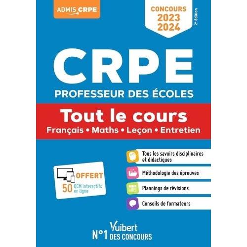 Crpe Professeur Des Écoles - Tout Le Cours - Français, Maths, Leçon, Entretien
