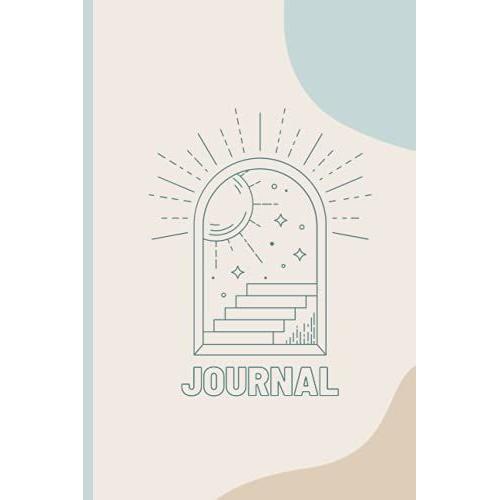 Journal: Simple Blue Cream Cosmic Vintage Doorway Journal Lined Everyday Notebook