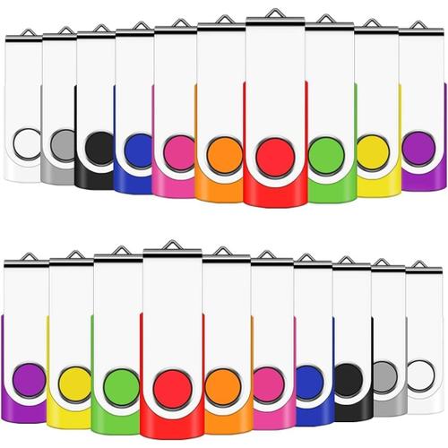 Cle Usb 4 Go, Clé Usb 2.0 Flash Drive Clef Usb Pivotant Stockage Disque Mémoire Stick Pendrive (10 Couleurs 4Gb*50Pcs)