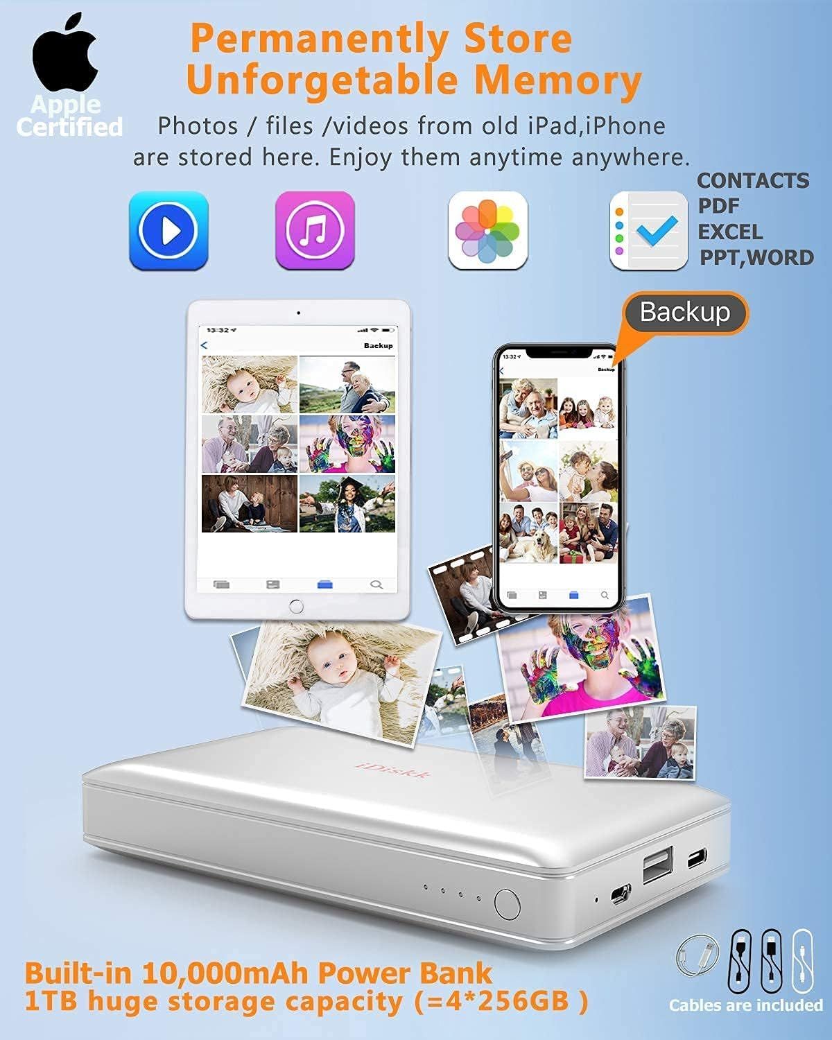 Disque Dur Externe Certifi Mfi 1 To (1000 Go) Pour Iphone, Cl Photo Pour ... - 4