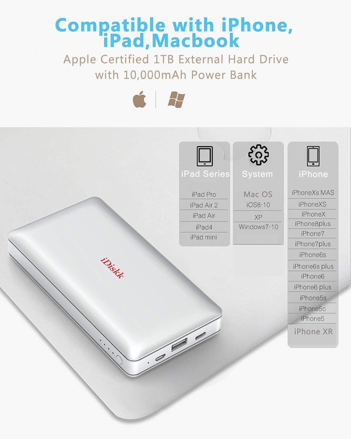 Disque Dur Externe Certifi Mfi 1 To (1000 Go) Pour Iphone, Cl Photo Pour ... - 6