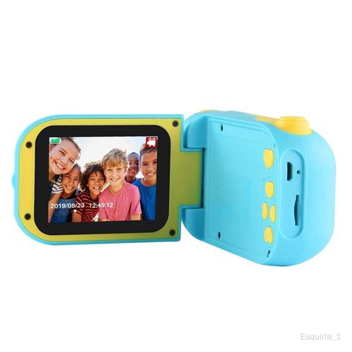 Appareil photo pour enfants avec écran LED de 2 pouces 1080 Caméscope cadeau 3 - Carte de 32 support de Noël pour les anciens enfants - Bleu