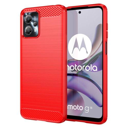 Coque Pour Motorola Moto G13 4g / G23 4g / G53 5g - Housse Etui Silicone Gel Carbone + Film Ecran - Rouge