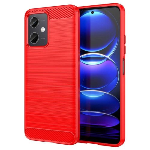 Coque Pour Xiaomi Poco X5 5g / Redmi Note 12 5g - Housse Etui Silicone Gel Carbone + Film Ecran - Rouge