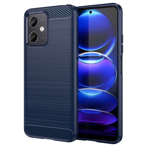 Coque Pour Xiaomi Poco X5 5g / Redmi Note 12 5g - Housse Etui Silicone Gel Carbone + Verre Trempe - Bleu Fonce
