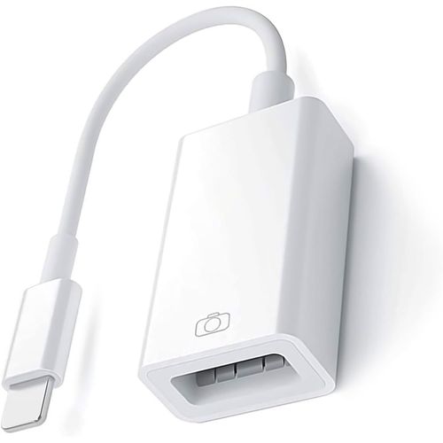 aweskmod Adaptateur USB pour iPhone vers Lightning USB iOS OTG Câble pour iPhone iPad,Adaptateur de caméra USB pour iPhone,Prend en Charge Disque USB,Clavier,Souris,Lecteur de Carte,hubs,MIDI(Blanc)
