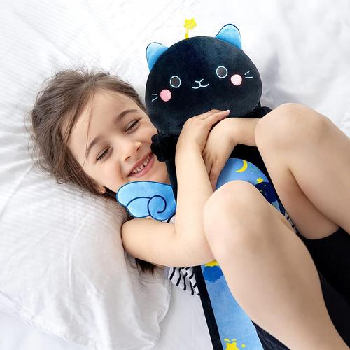 Chat Peluches et Animaux Interactifs Interactive Bebe Plush Pillow Soft  Doll Stuffed Plushie 50 CM Chat Enfant Mignonne Moelleux Confort Coussins  Oreiller Cadeau