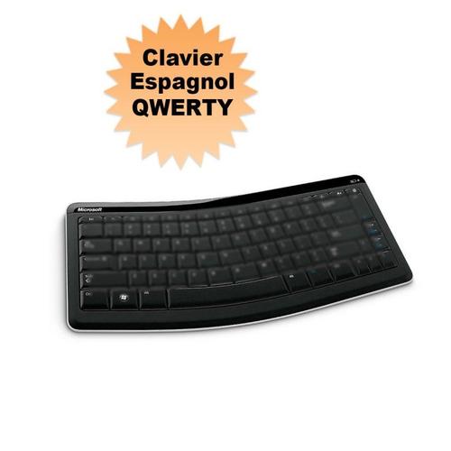 Clavier PC Microsoft Bluetooth Mobile 5000 1390 QWERTY Espagnol Noir NEUF