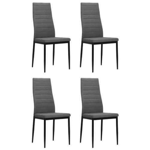 Lot De 4 Chaises De Salle À Manger Cuisine Design Moderne En Tissu Gris Clair Cds021504