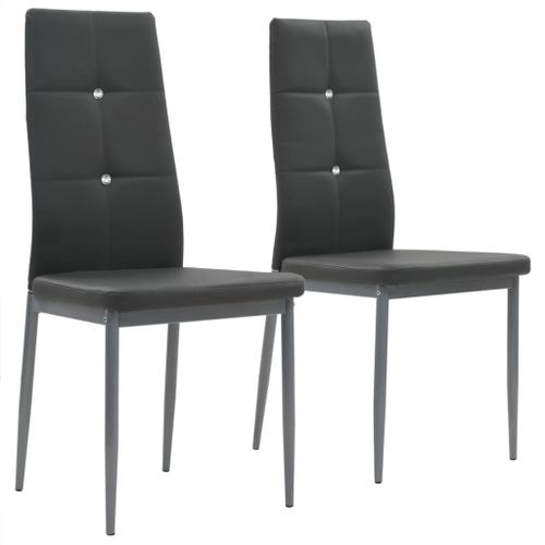 Lot De 2 Chaises De Salle À Manger Cuisine Design Moderne Synthétique Gris Cds020574