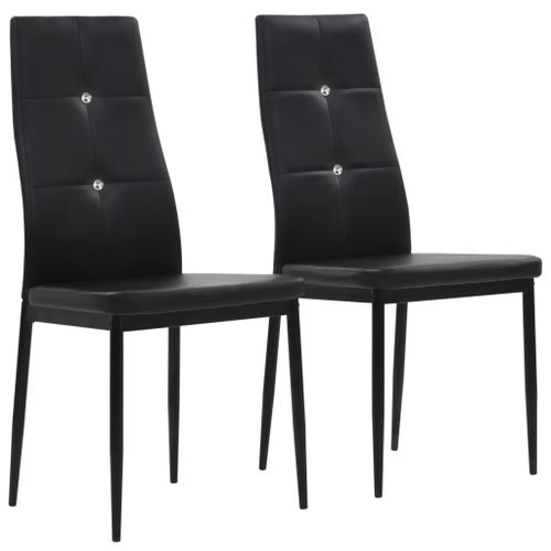 Lot De 2 Chaises De Salle À Manger Cuisine Design Élégant Synthétique Noir Cds020827