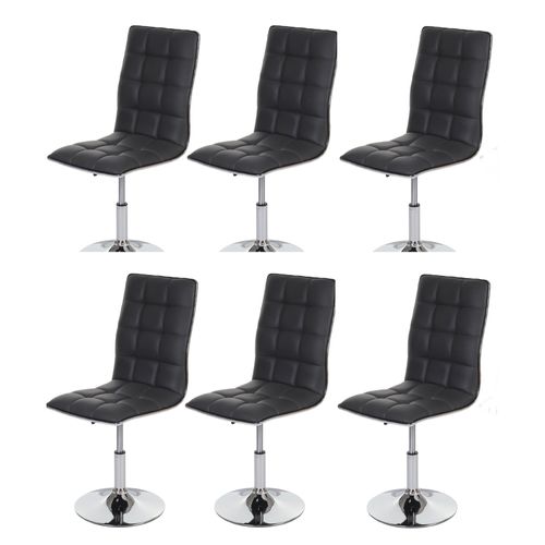 Lot De 6 Chaises De Salle À Manger Hauteur Réglable En Synthétique Gris Cds04292