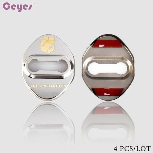 Ceyes Car Styling Door Lock Cover Case,Accessoires D'emblème De Voiture,Toyota Alphard Cortrustavensis 2014 Chr,Lexus - Type For Style 1 Silver