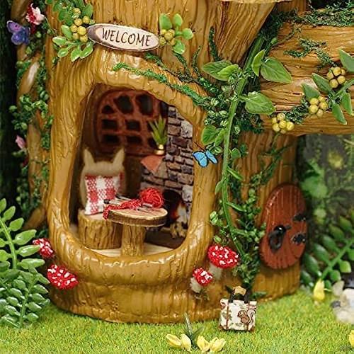 Cuteefun Kit de Maison à Cadre Photo Miniature à Construire pour Adulte,  DIY Maison de Poupée Miniature Bois en Kit avec Meubles et Outils, Cadeau  de Bricolage Artisanal (Maison D'écureuil)