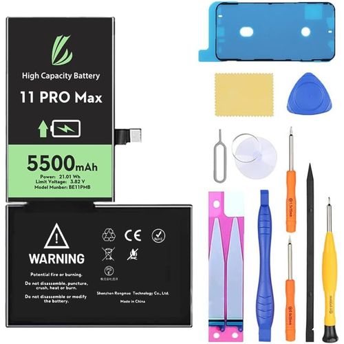 Batterie Pour Iphone 11 Pro Max, 5500mah Batterie Lithium Ion Haute Capacité Avec Outils De Réparation 2024a