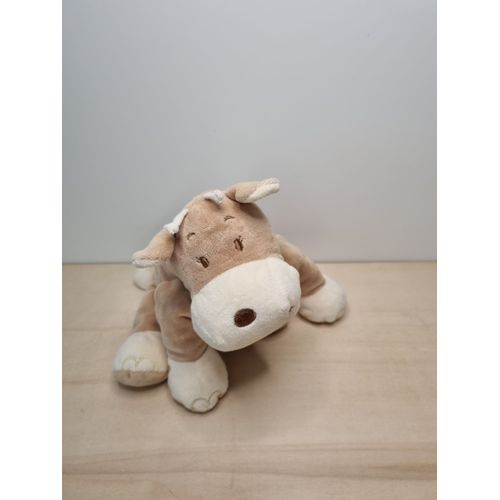 Doudou Vache Marron Fleurs Maxita