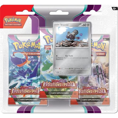 Pack 3 Boosters - Pokémon - Ecarlate & Violet : Evolutions À Paldea. Vrombi.Conforme A La Photo De Presentation.