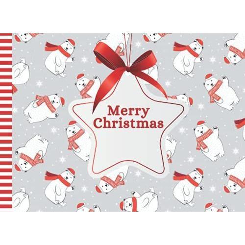Merry Christmas: Fill In The Blank - Coupon Book / 50 Diy Certificates / Empty Reward Vouchers / Red White Polar Bear Animal Pattern Theme On Gray / ... For Kids - Teens - Adults / Family Gift