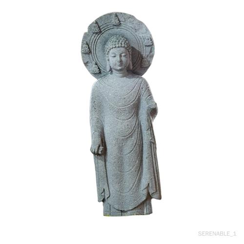 Ornement de figurine de statue de Bouddha d'aquarium en résine, utilisation de sel et d'eau douce Aménagement paysager durable avec collection de détails d'apparence texturée, debout C