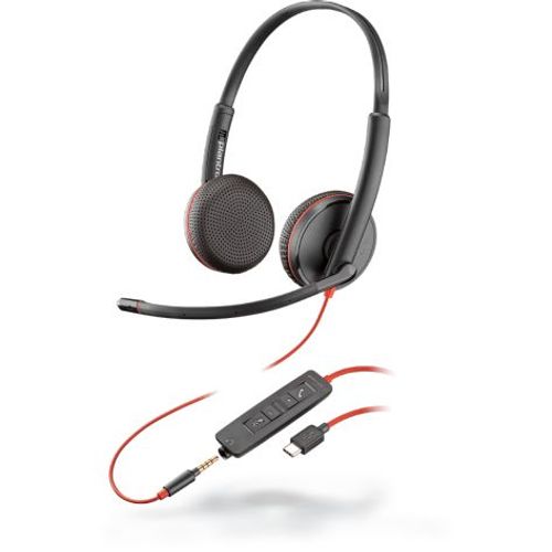 Poly Blackwire 3225 Casque filaire Appels/musique USB Type-C Noir (Filaire), ?couteurs, Noir