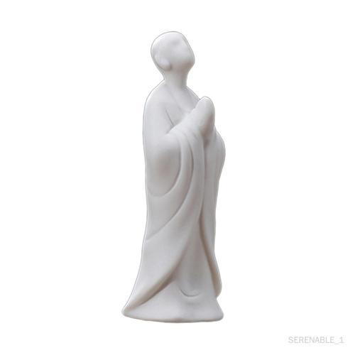 SERENABLE Statue de Bouddha D'aquarium Figurine En Céramique Fengshui Artisanat Collection D'accessoires de Surface Lisse pour Salle de Yoga Utilisation Jardin A