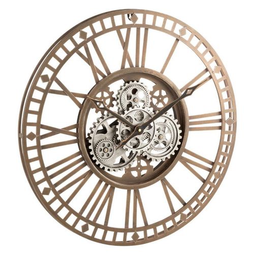 Paris Prix - Horloge Murale Design "chiffres Romains" 60cm Or