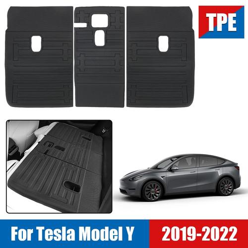 compatibles Housse de siège pour Tesla modèle Y 2019 ? 2022 doublure de  coffre en TPE tapis de coffre de voiture protection arrière