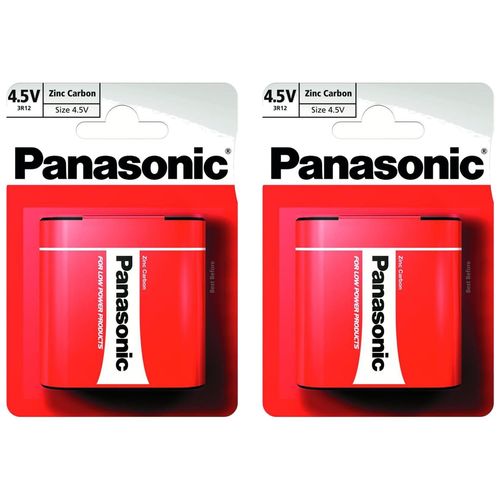 Panasonic Lot de 2 Piles RED Special Power 3R12/Flat Zinc-Carbon 4,5 V