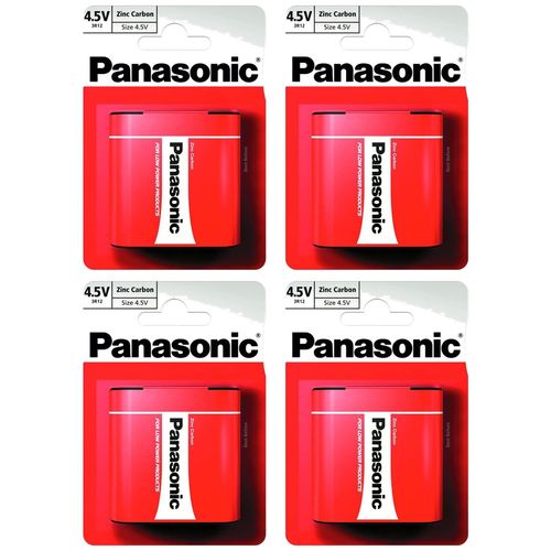 Panasonic Lot de 4 Piles RED Special Power 3R12/Flat Zinc-Carbon 4,5 V
