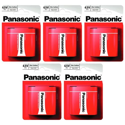 Panasonic Lot de 5 Piles RED Special Power 3R12/Flat Zinc-Carbon 4,5 V